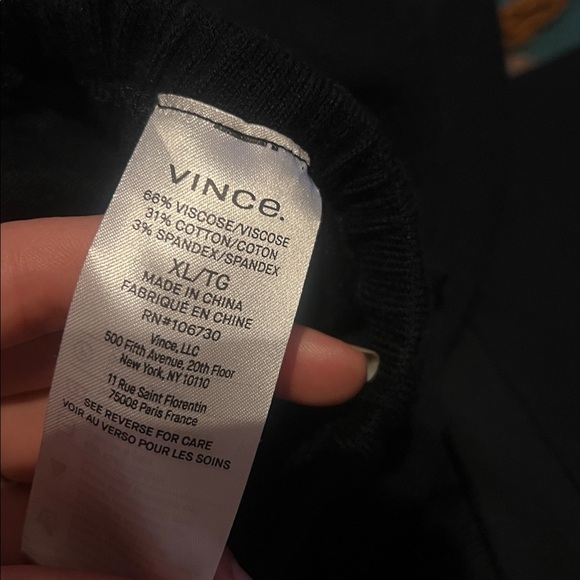 Vince Black Wide Leg knit lounge pants size xlarge - Picture 2 of 8